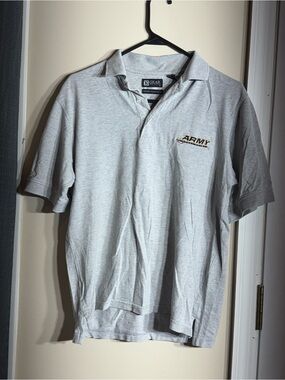 Classic Light Gray Polo with 'ARMY West Point' Embroidery - Men's